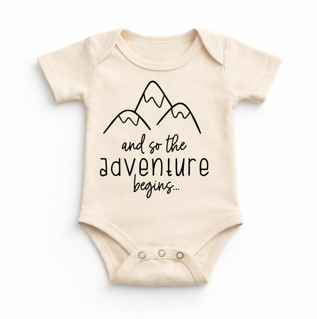 And The Adventure Begins Outdoor Camping Bodysuit - Baby Bodysuit - Madi Moosh Boutique