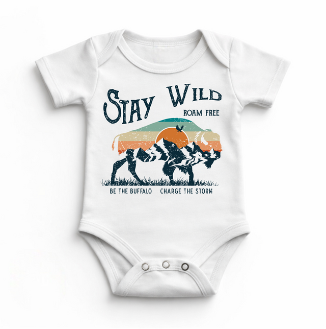 Stay Wild Outdoor Buffalo Baby Bodysuit - Madi Moosh Boutique