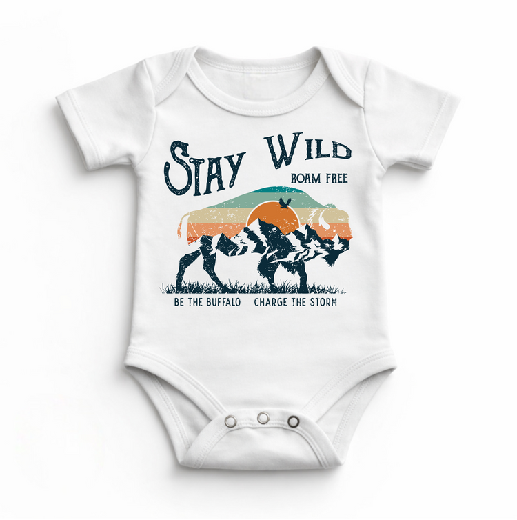 Stay Wild Outdoor Buffalo Baby Bodysuit - Madi Moosh Boutique