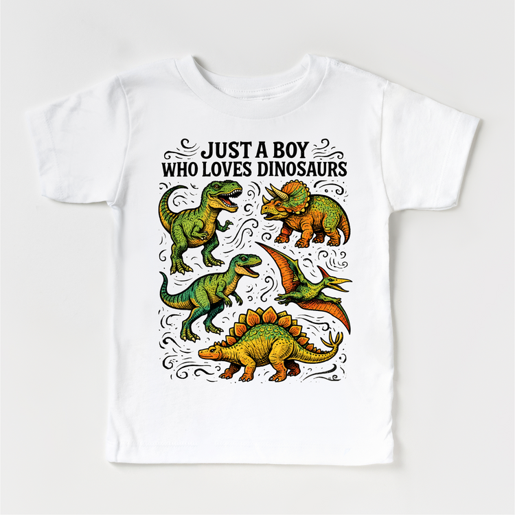 Just A Boy Who Loves Dinosaurs Shirt - Dinosaur Tee