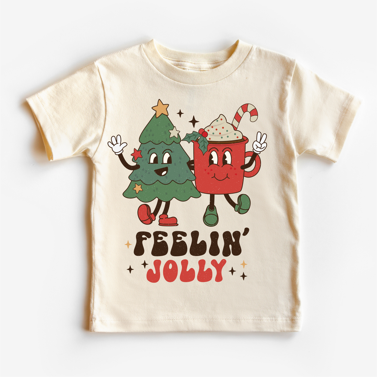 Feelin Jolly Christmas Natural kids shirt