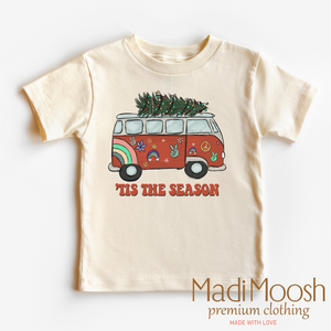 Retro Tis The Season Christmas Shirt - Hippie Christmas Tee