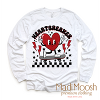 Heartbreaker Valentine design on a long sleeve shirt.