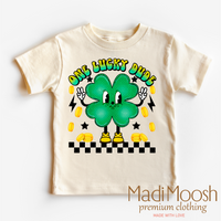 One Lucky Dude Retro St. Patrick's Day, Kids St Patrick's Day graphic T-shirt by Madi Moosh