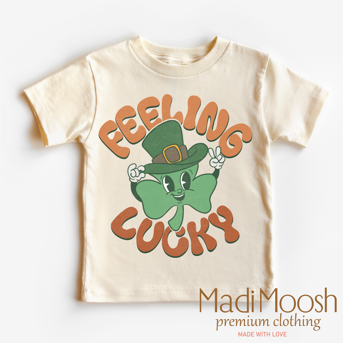Feeling Lucky Retro St. Patrick's Day, Kids St Patrick's Day graphic T-shirt by Madi Moosh