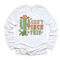Western St. Patrick's Day design on a long sleeve shirt.