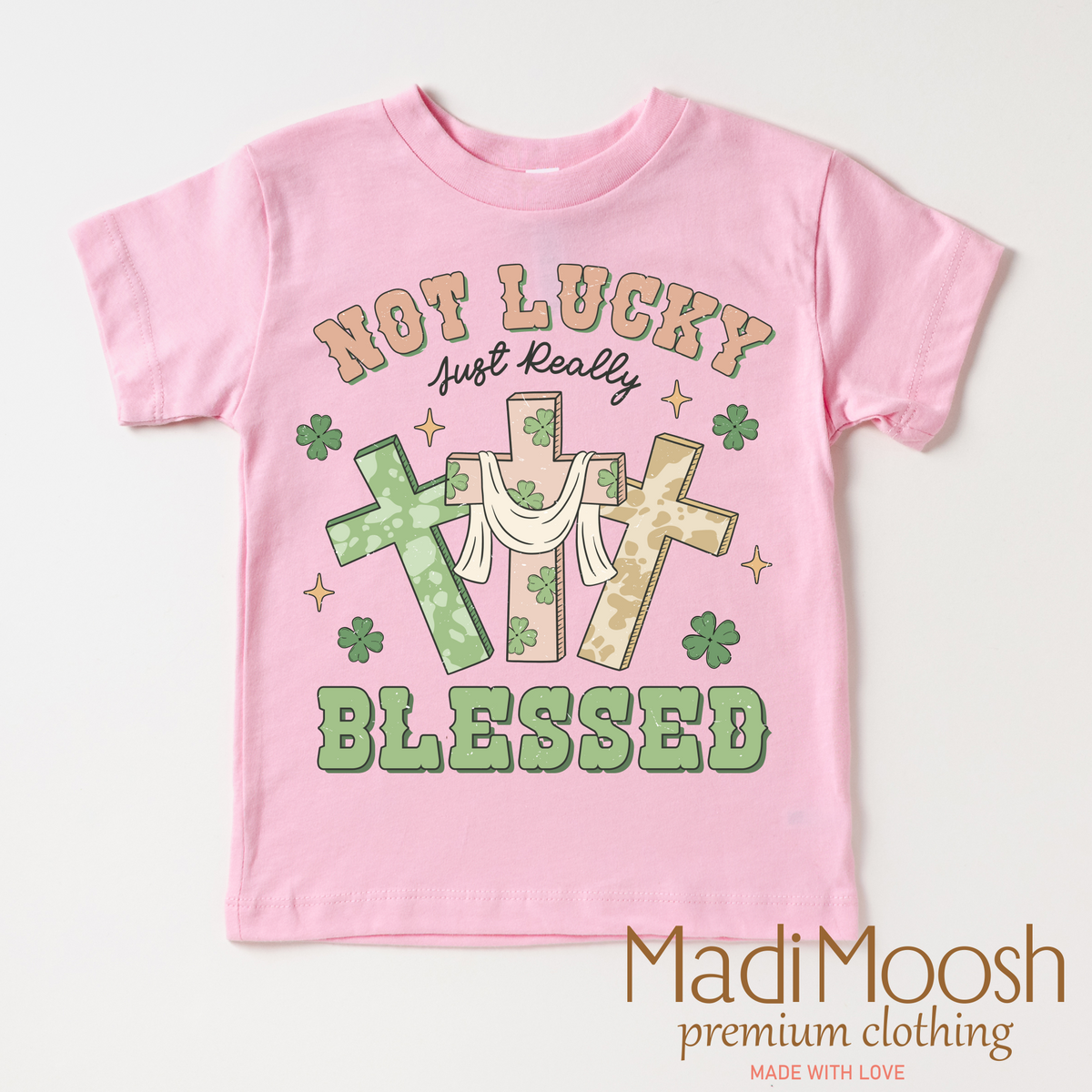 Not Lucky Just Blessed St. Patrick's Day  Shirt - Kids St Patrick's Day Tee - Madi Moosh Boutique