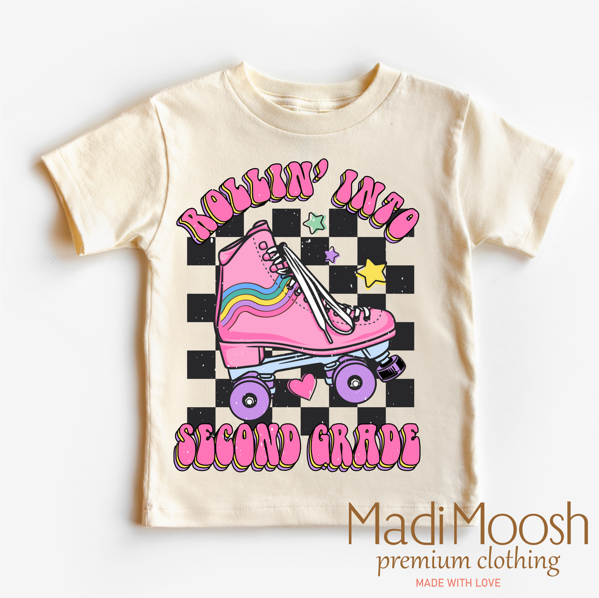 Rollin Into Second Grade Back To School graphic T-shirt by Madi Moosh