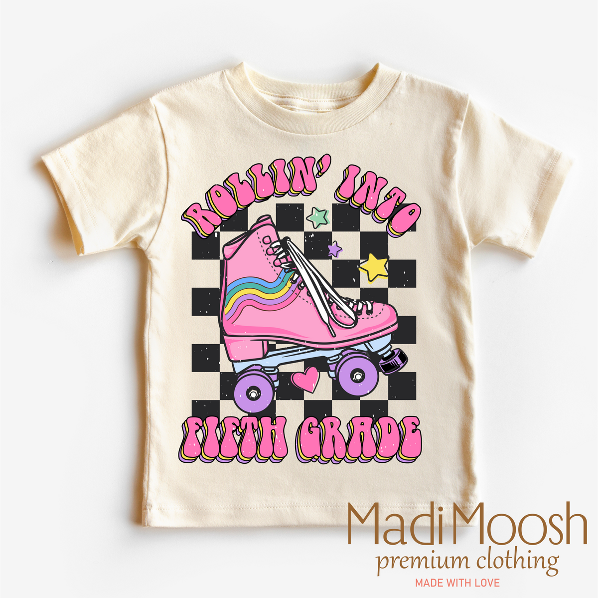 Rollin Into Fifth Grade Back To School graphic T-shirt by Madi Moosh
