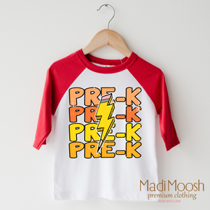 Pre-K Lightning Bolt Shirt - School Shirt