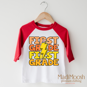 First Grade Lightning Bolt Shirt - School Shirt