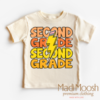 Second Grade Lightning Bolt, School graphic T-shirt by Madi Moosh