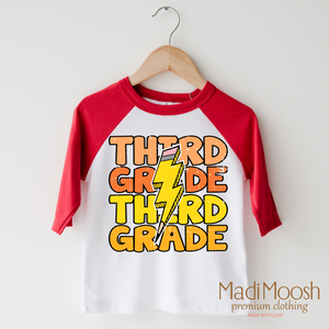 Third Grade Lightning Bolt Shirt - School Shirt