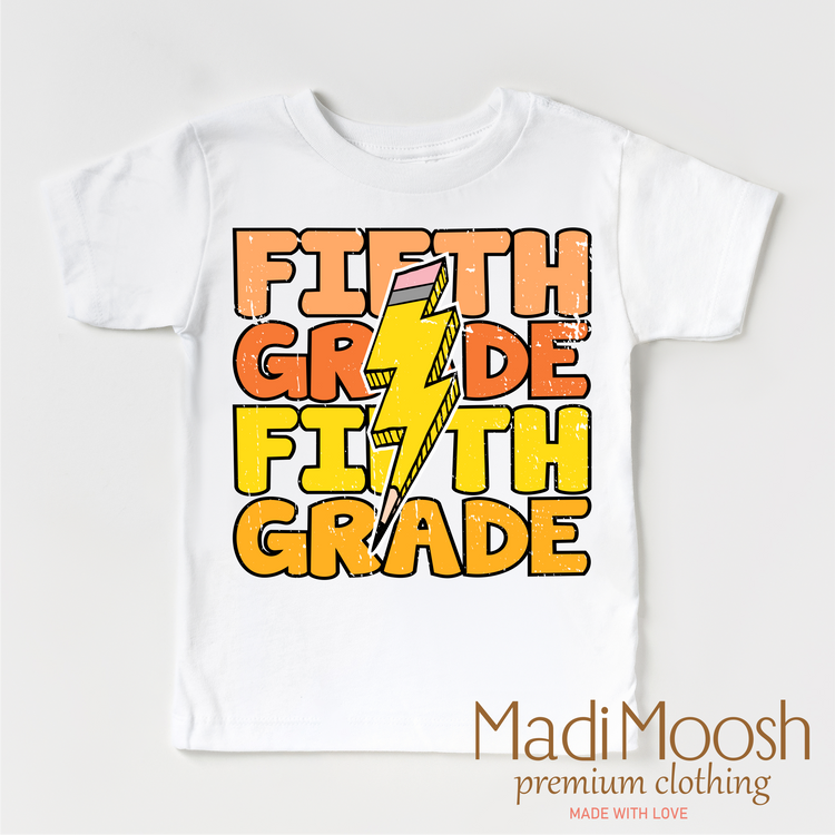 Fifth Grade Lightning Bolt Shirt - School Shirt