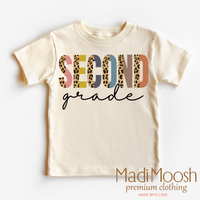 Second Grade Leopard, Back To School graphic T-shirt by Madi Moosh