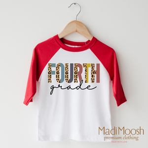 Fourth Grade Leopard Shirt - Back To School