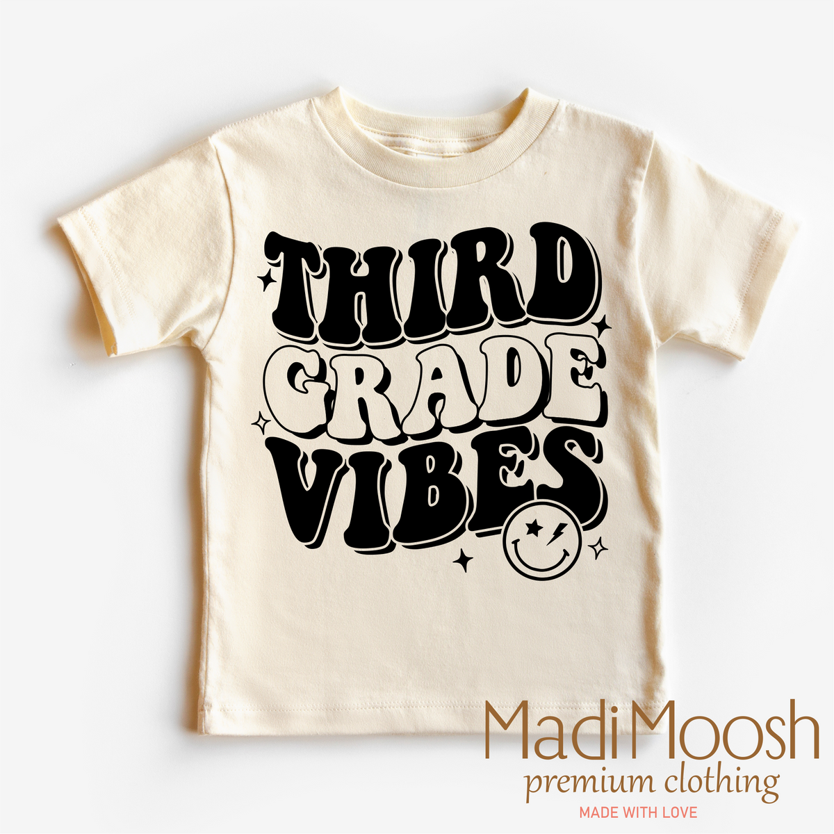 Third Grade Vibes, School graphic T-shirt by Madi Moosh