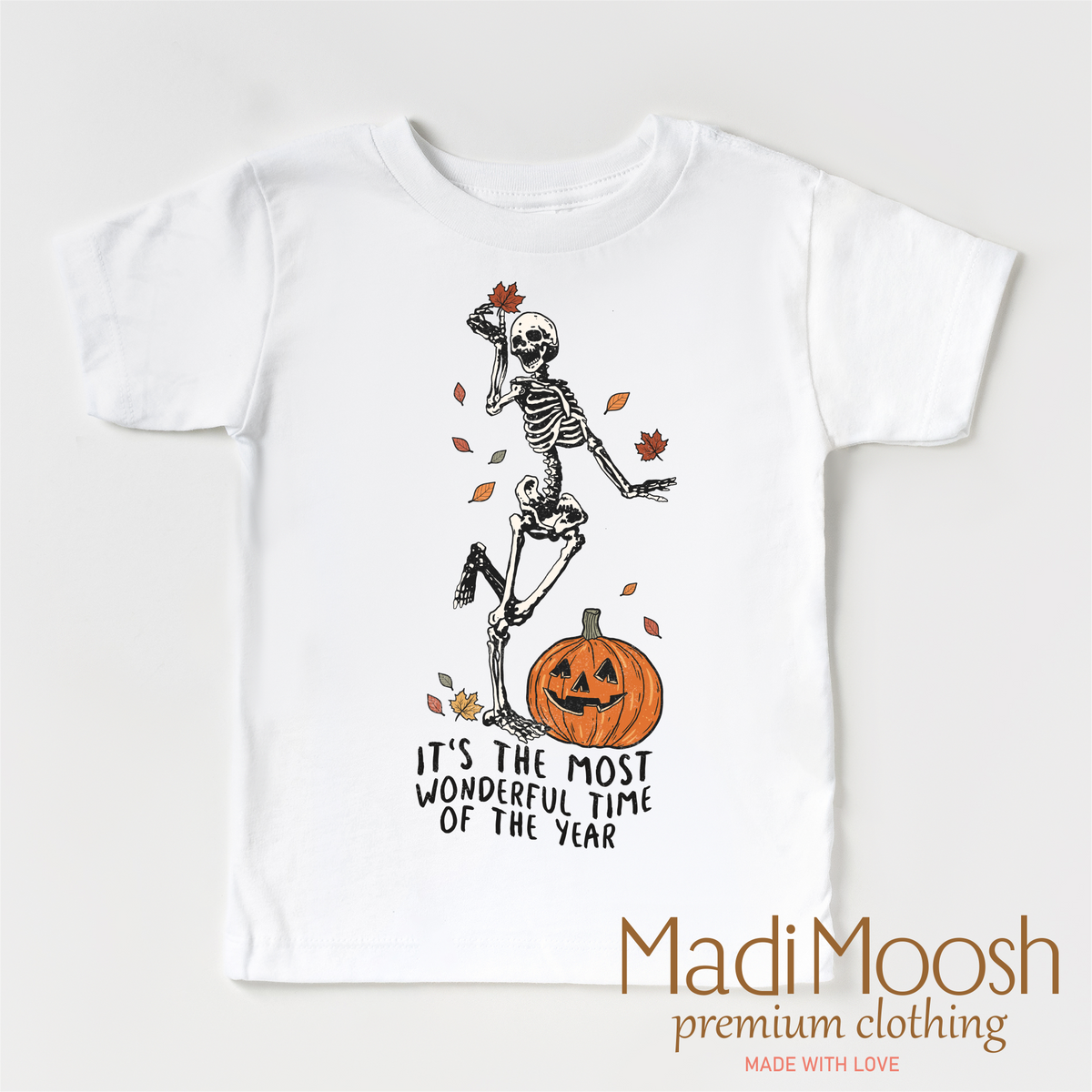 It's The Most Wonderful Time Of The Year design on a white short sleeve T-shirt.