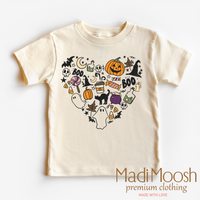 I Love Halloween Heart graphic T-shirt by Madi Moosh