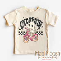 Cycopath Girls Ghost, Halloween graphic T-shirt by Madi Moosh