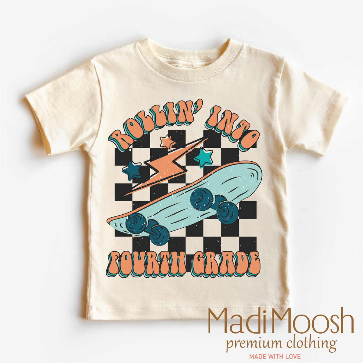 Rollin' Into 4th Back To School graphic T-shirt by Madi Moosh