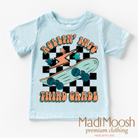 Rollin' Into 3rd Back To School graphic T-shirt by Madi Moosh