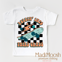 Rollin' Into 3rd Back To School design on a white garment.
