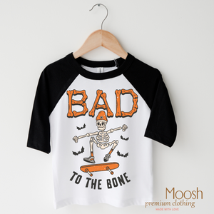 Bad To The Bone Skater Shirt - Halloween Shirt