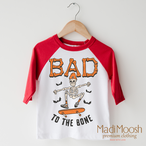 Bad To The Bone Skater Shirt - Halloween Shirt