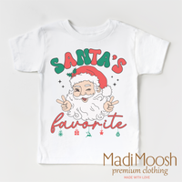 Santa's Favorite, Christmas graphic T-shirt by Madi Moosh