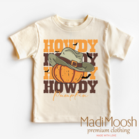 Howdy Pumpkin, Halloween graphic T-shirt by Madi Moosh
