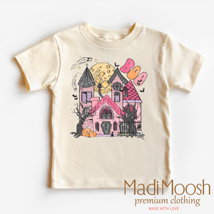 Pink Haunted House Boo Shirt - Halloween Shirt