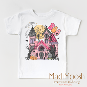 Pink Haunted House Boo Shirt - Halloween Shirt