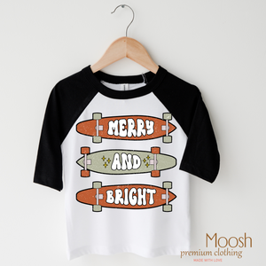 Merry And Bright Skater Christmas Shirt - Christmas Shirt