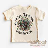 I'm Fine, This is Fine, Everything Is Fine, Christmas graphic T-shirt by Madi Moosh
