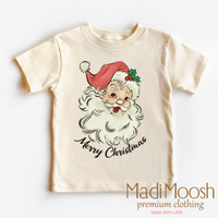 Retro Merry Christmas Santa T-Shirt by Madi Moosh