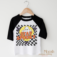 Stay Spooky Ghost Shirt product design and garment details.