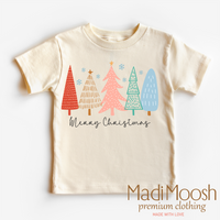 Merry Christmas Trees graphic T-shirt by Madi Moosh