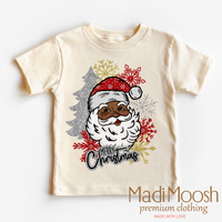 Black Santa Merry Christmas graphic T-shirt by Madi Moosh