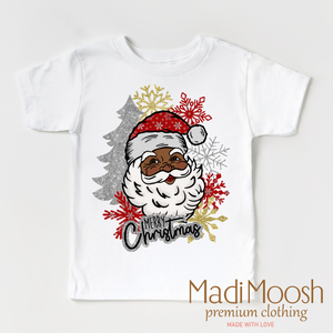 Black Santa Merry Christmas Shirt - Christmas Tee