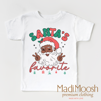 Black Santa Shirt product design and garment details.