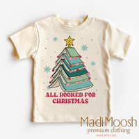 All Booked For Christmas, Christmas Book graphic T-shirt by Madi Moosh