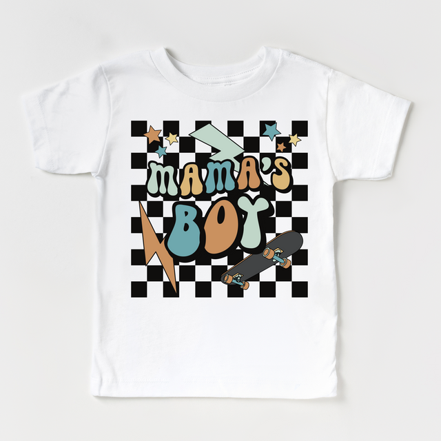 Mama's Boy Checkerd Skater T-Shirt – Kids Tee