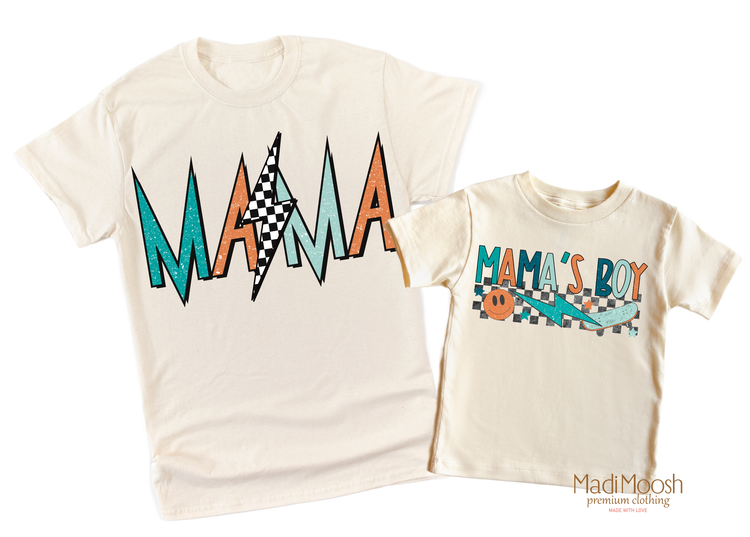 Matching MAMA and MAMA'S Boy T-Shirt - Mom and Son Shirts - Madi Moosh Boutique