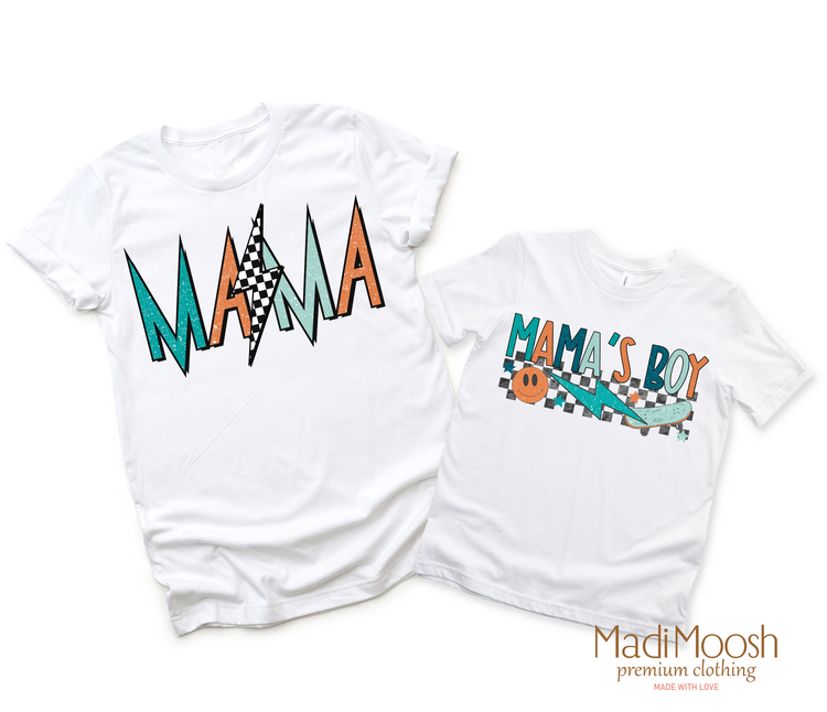 Matching MAMA and MAMA'S Boy T-Shirt - Mom and Son Shirts - Madi Moosh Boutique