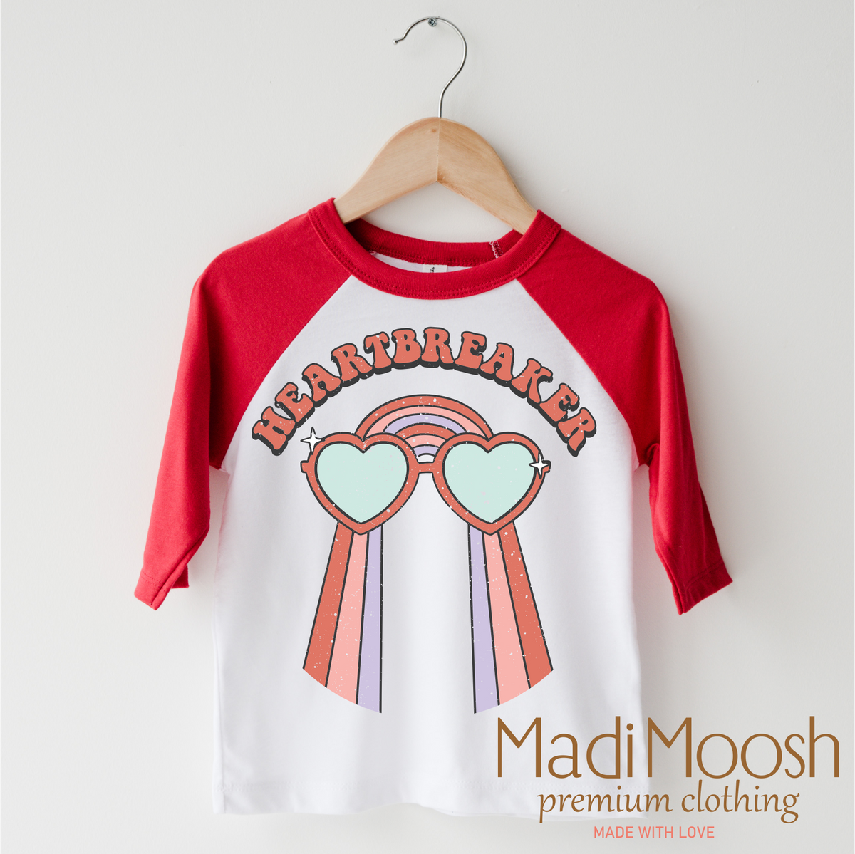 Heartbreaker Valentine's Day design on a red-accented shirt.