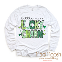 Lucky Charm St. Patrick's Day design on a long sleeve shirt.