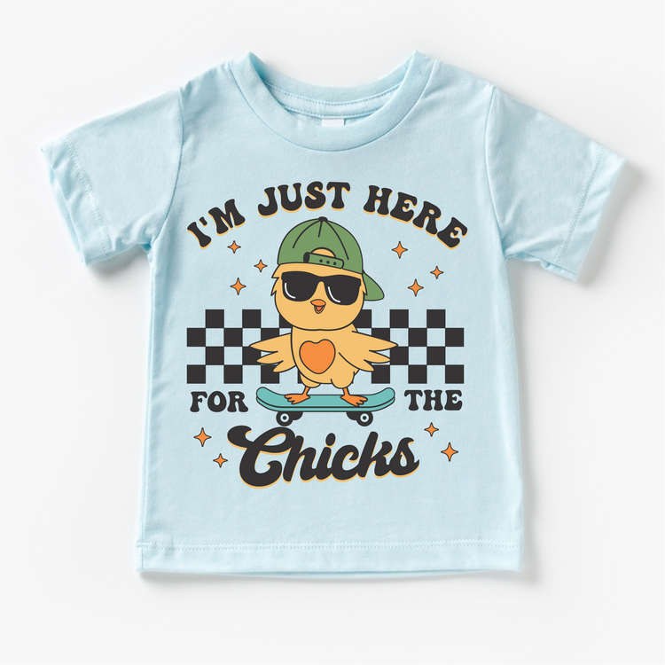 I'm Just Here For The Chicks Easter Shirt - Kids Easter Tee