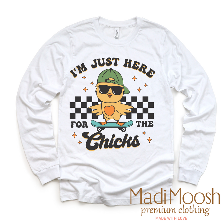 I'm Just Here For The Chicks Easter Shirt - Kids Easter Tee