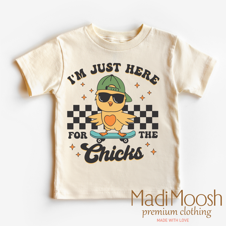 I'm Just Here For The Chicks Easter Shirt - Kids Easter Tee